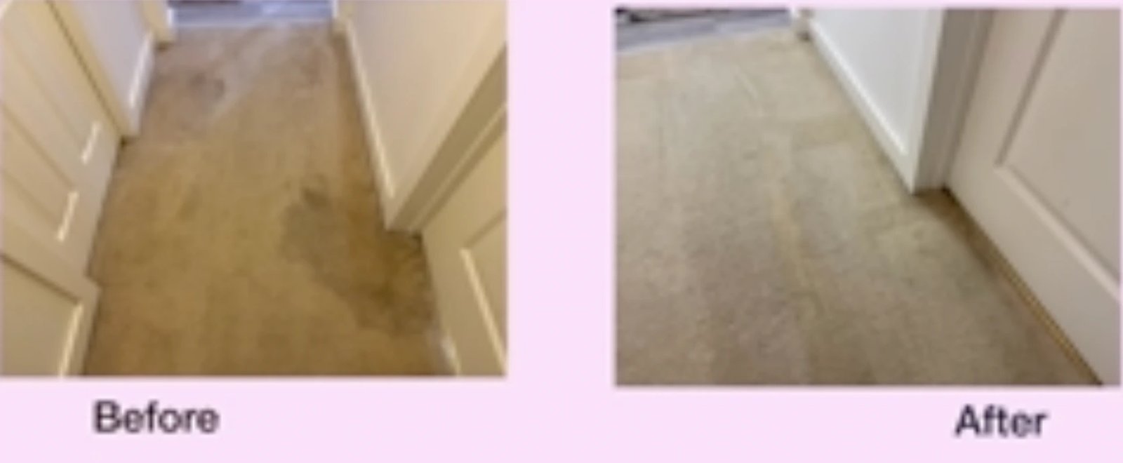 Before and after deep cleaning a hallway carpet in Ruskin, FL, where sand in carpet traffic lanes causes wear